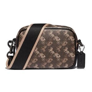 NWT COACH Camera Bag 16 With Horse And Carriage Print Black Brown 89401